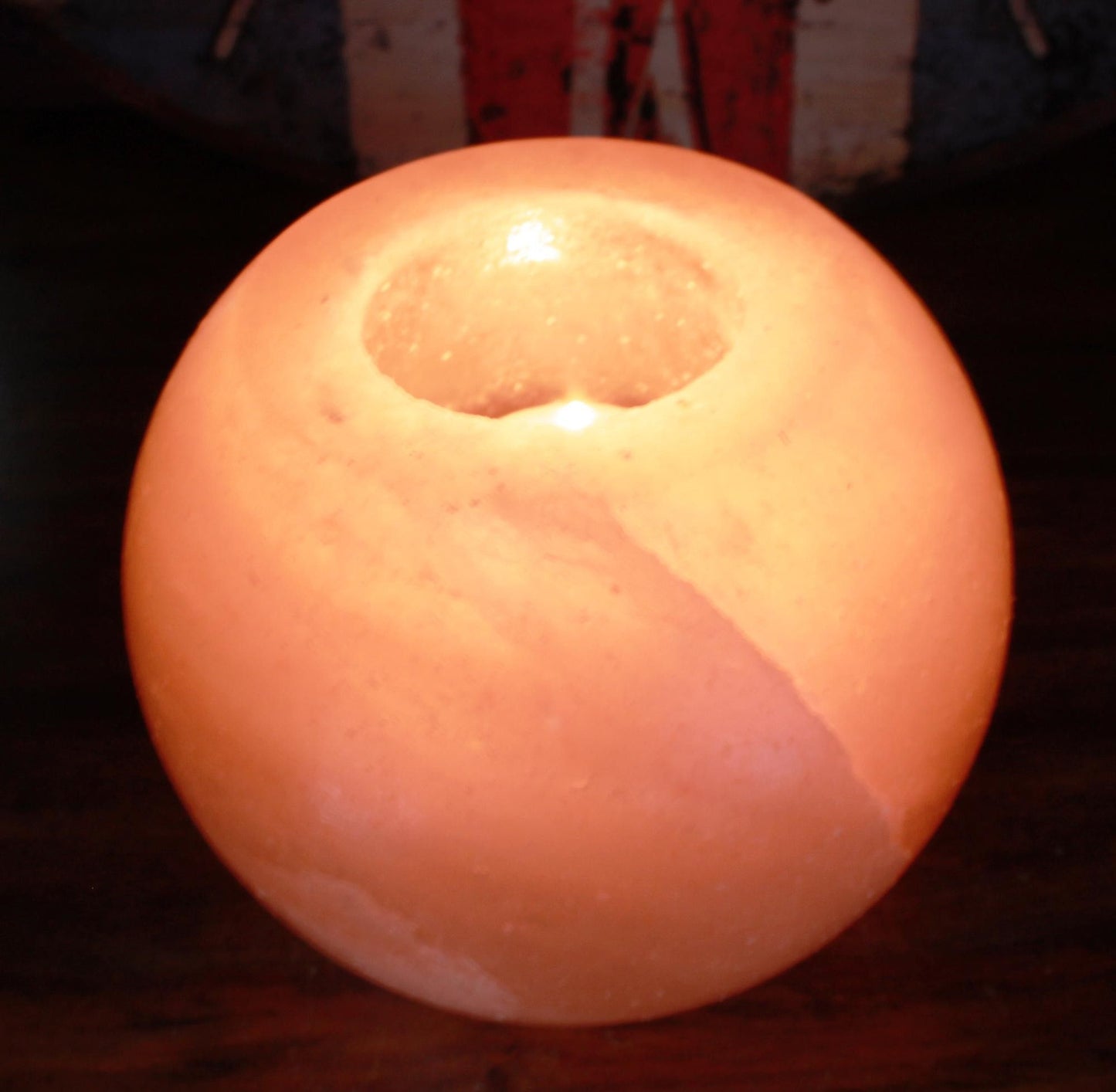 Photophore en sel de l'Himalaya - forme ronde