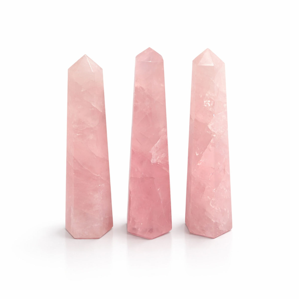 Obélisque Six Faces Quartz Rose ~ 11cm