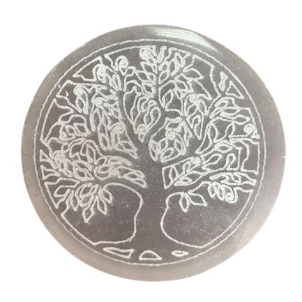 Assiette Sélénite Arbre de Vie 8 cm - Purification