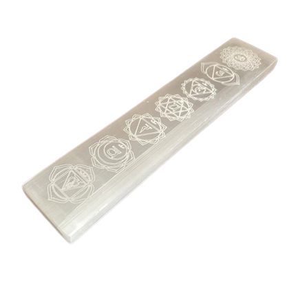 Plaque de Charge Sélénite Chakra 20 cm — Purification & Recharge