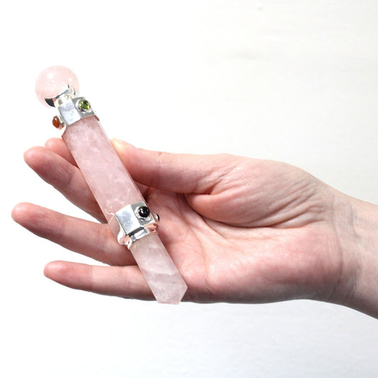 Baguette Quartz Rose 12cm - Soin & Amour - photo 3