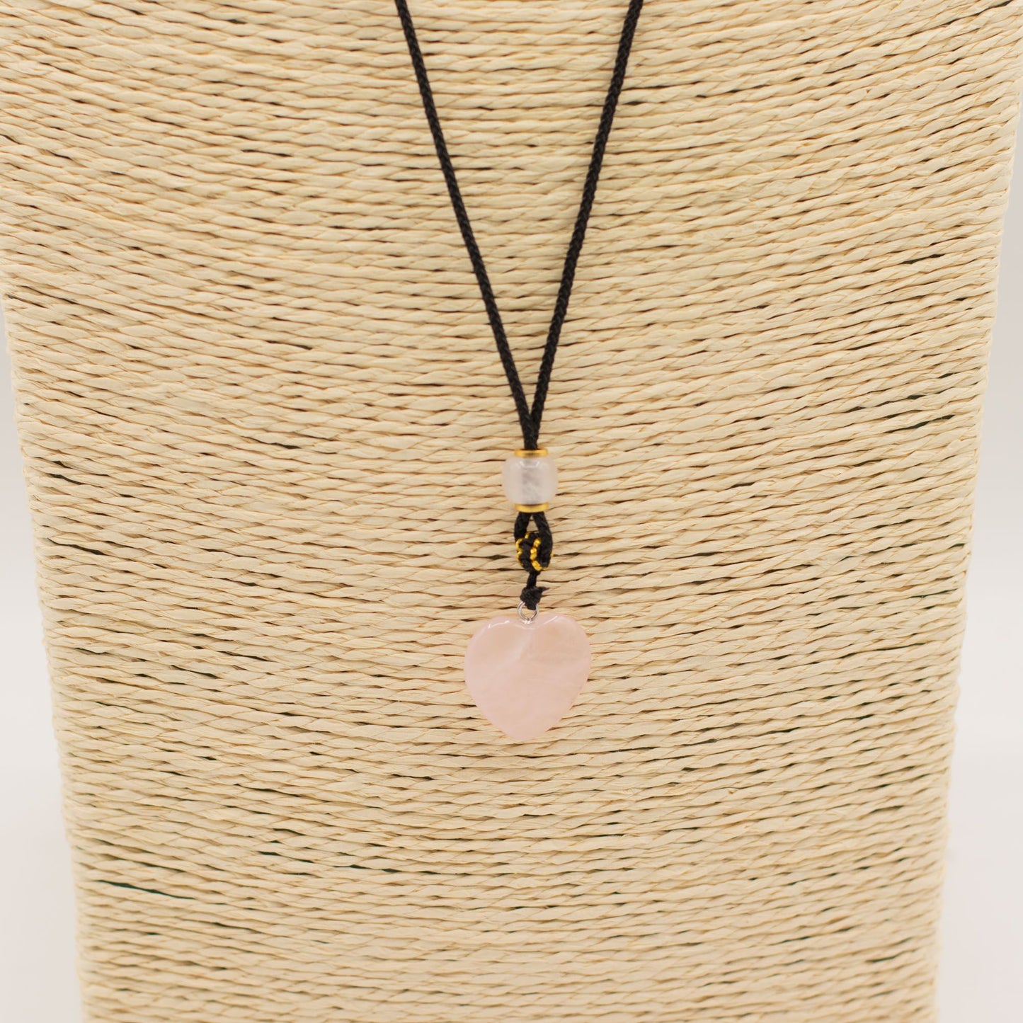Pendentif sur cordon - Cœur - Quartz Rose - photo 3