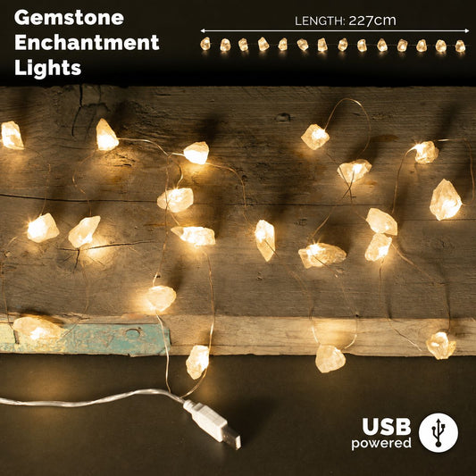 Guirlande Lumineuse en Citrine Brute — USB — 227 cm - photo 2