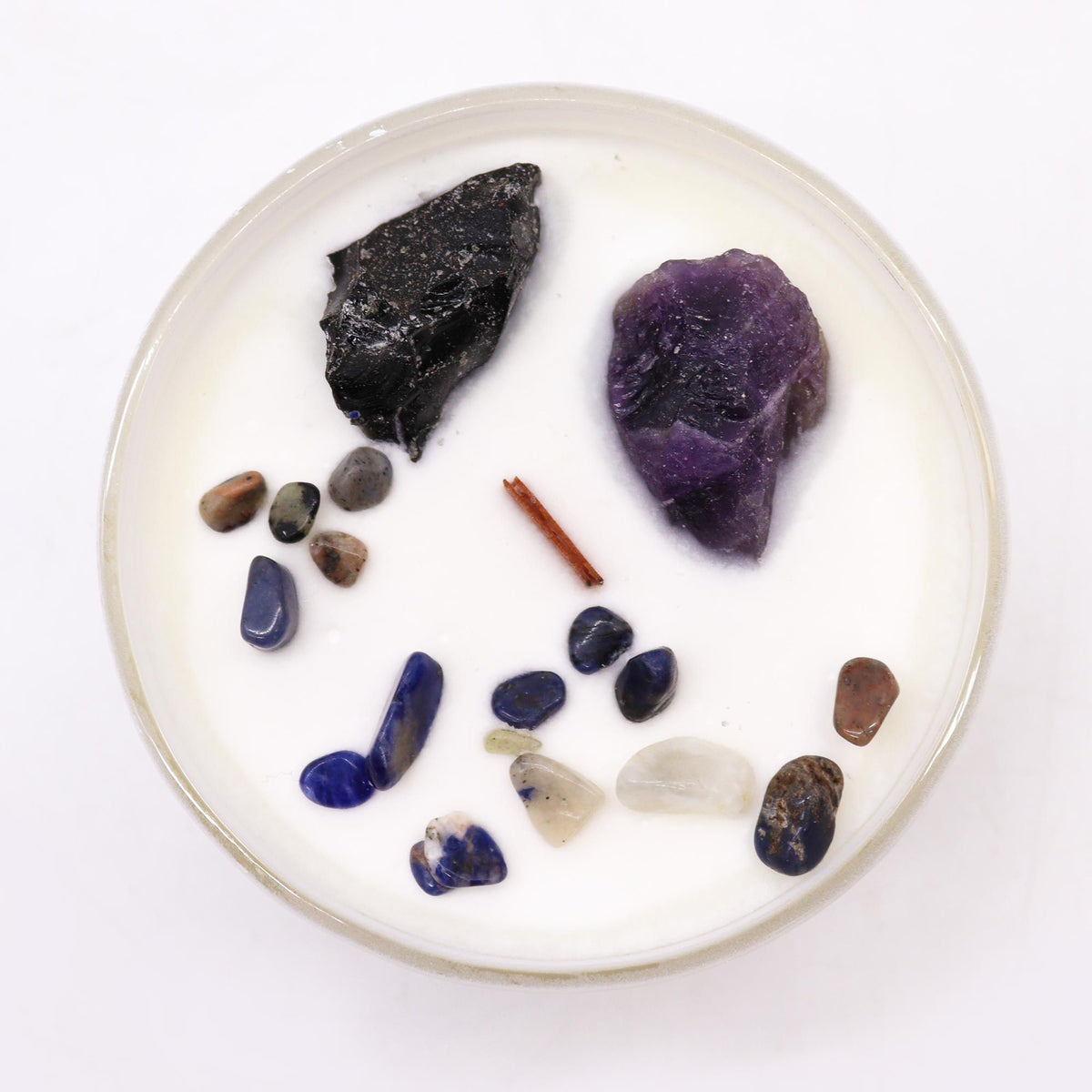 Bougie Chakra du Plexus Solaire — Améthyste & Agate Noire - photo 5