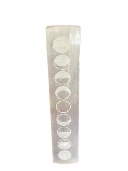 Assiette Sélénite Cycles de Lune 20 cm - Rechargement Cristaux