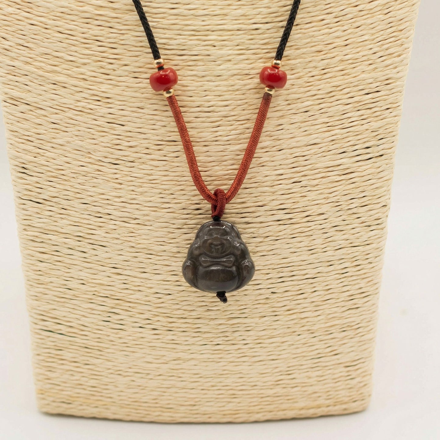 Figurine Bouddha en Obsidienne - photo 3