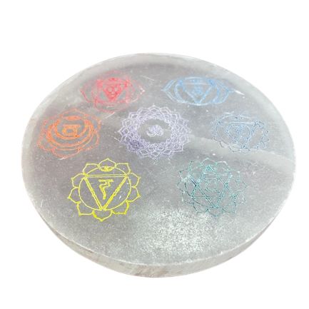 Assiette Sélénite Chakra 10cm - Purification & Recharge