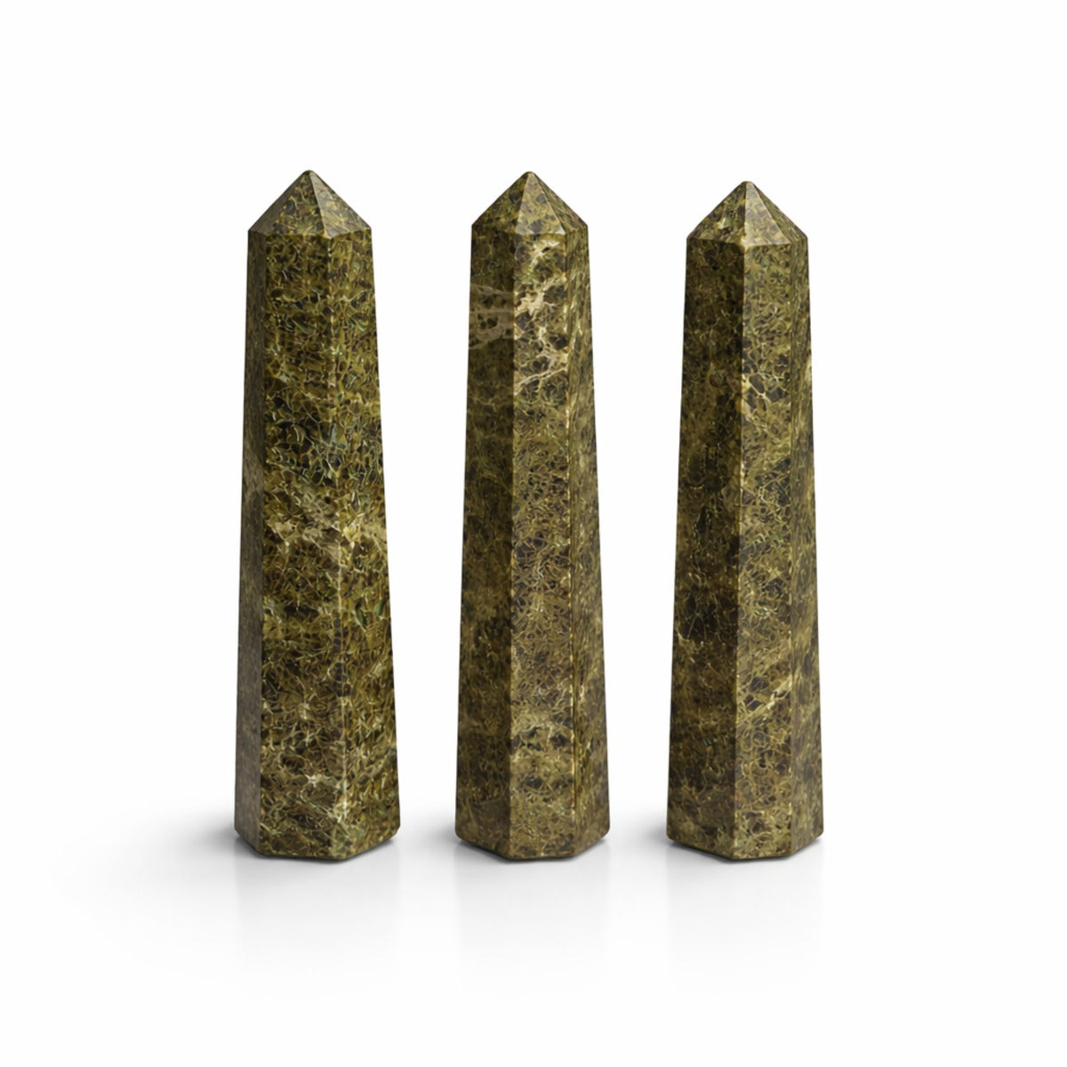 Gemstone Six Face Obelisk Point approx 11cm - Epidote