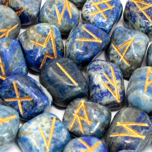 Runes en Lapis-Lazuli - Pochette 25 Pierres Divination