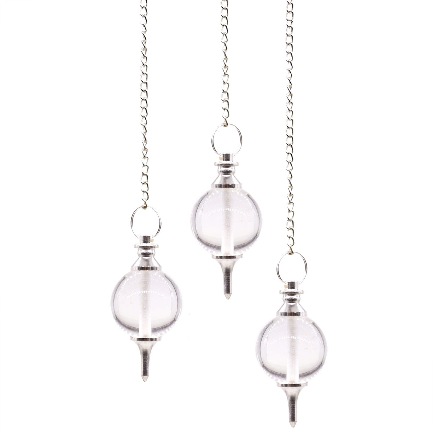 Pendule de radiesthésie sphère - Cristal de Roche