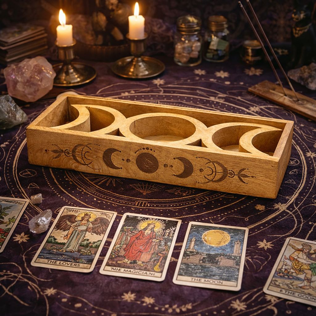Plateau à Tarot en Bois — Phases de Lune - photo 3