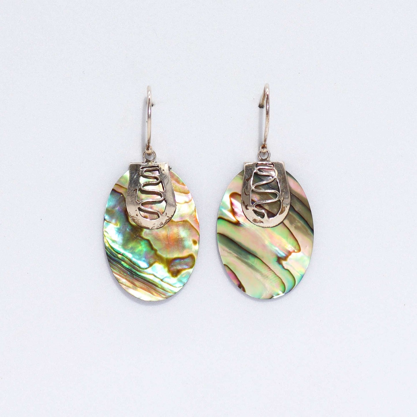 Boucles d'Oreilles Abalone & Argent 925 - Tong Nacre Bali