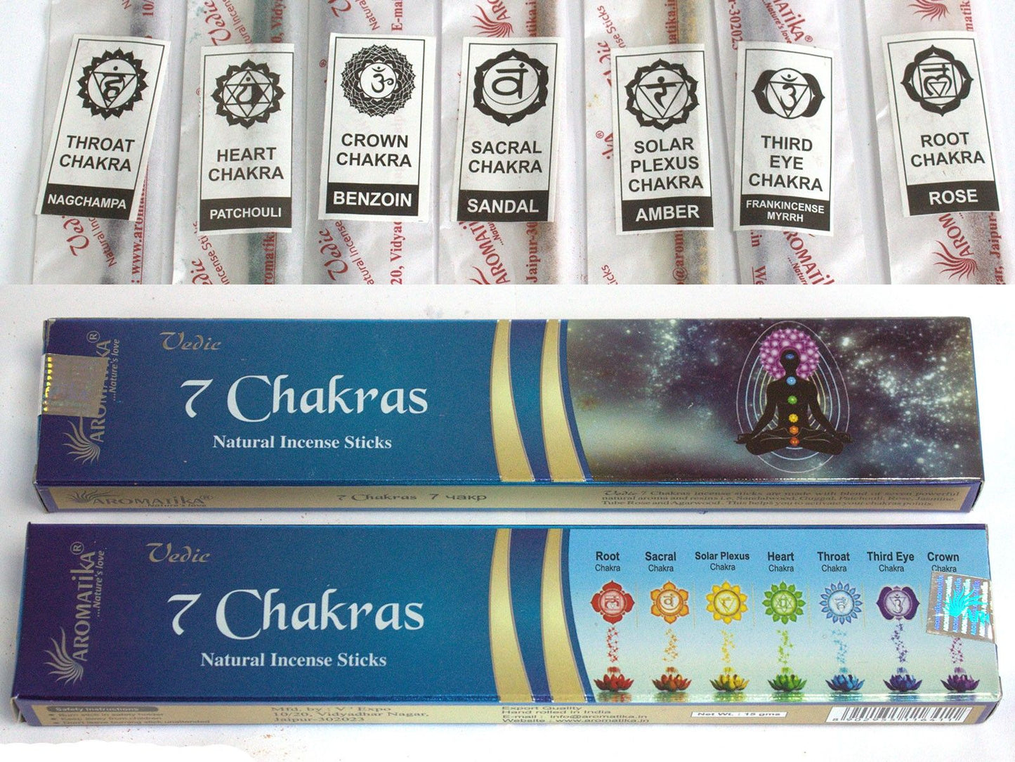 Bâtons d'Encens 7 Chakras Védique - Masala Artisanal – photo 3