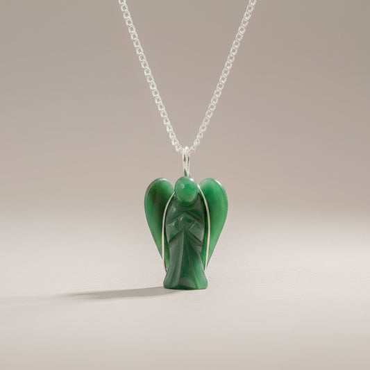 Pendentif Ange Gardien en Aventurine Verte — avec Chaîne - photo 2