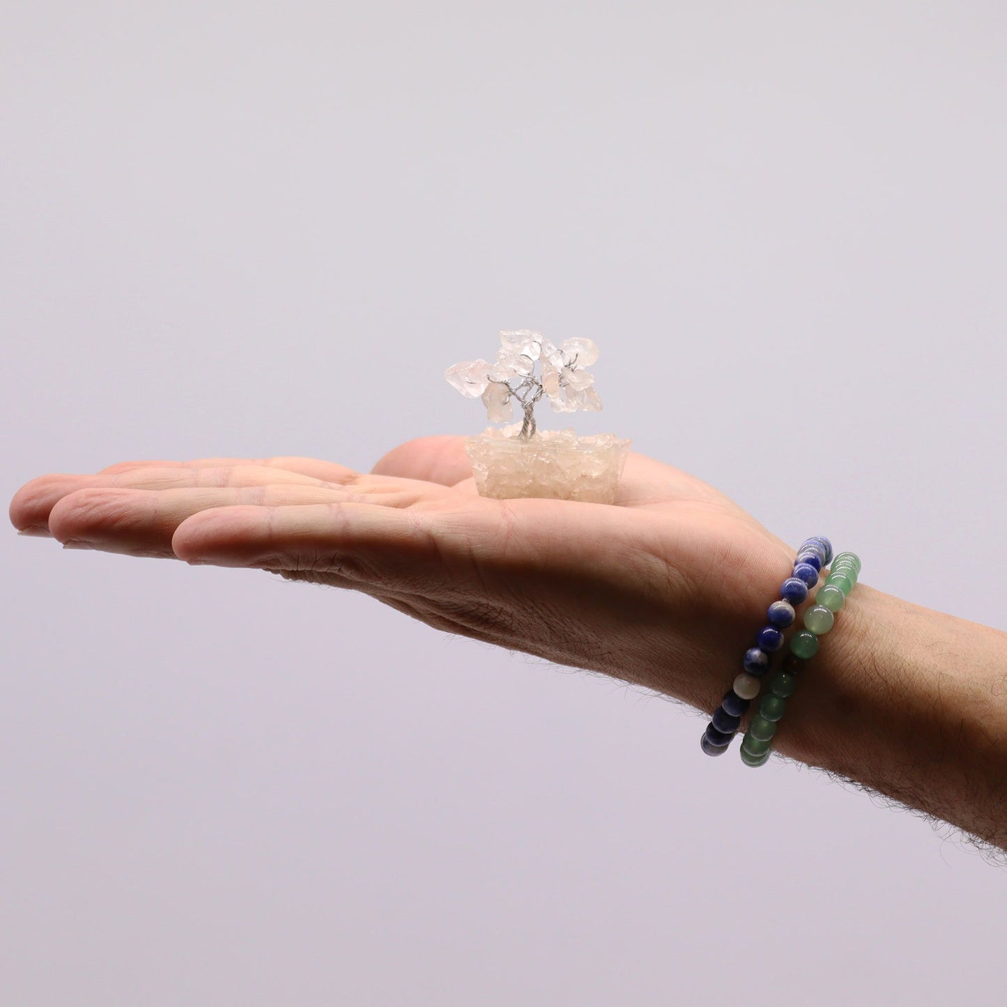 Mini Gemstone Trees On Orgonite Base - Rock Quartz (15 stones)