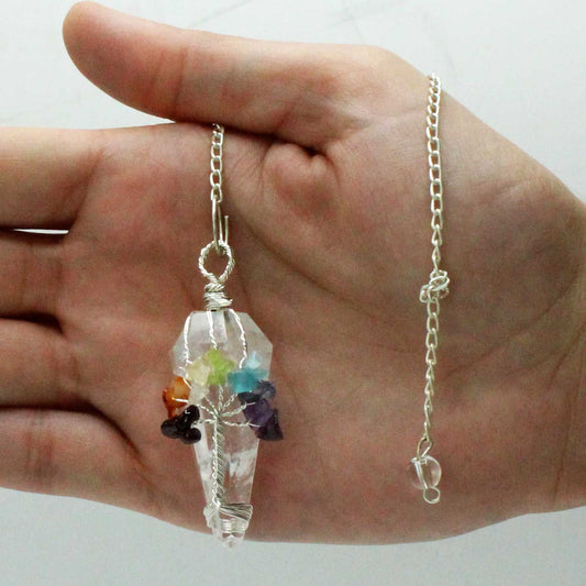 Pendule magique 7 chakras - Cristal de Roche - photo 2