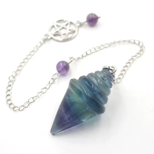 Pendule divinatoire en fluorite — communication spirite et radiesthésie