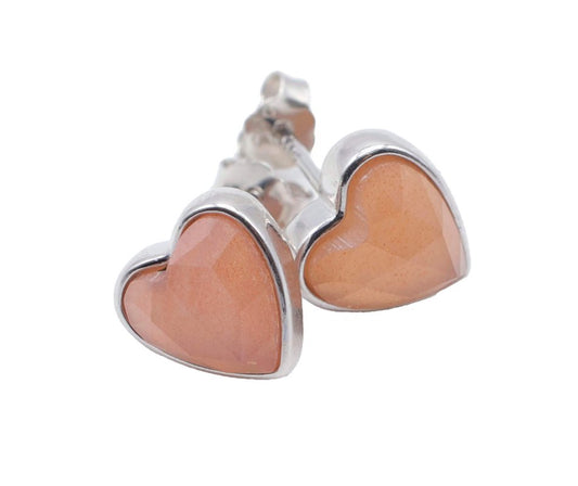 Boucles d'oreilles Argent 925 Pierre de Soleil Coeur