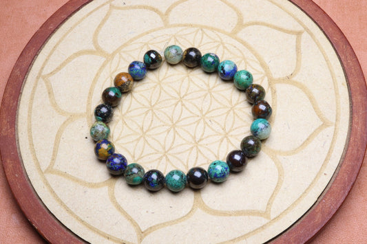 Bracelet en azurite — porté au poignet