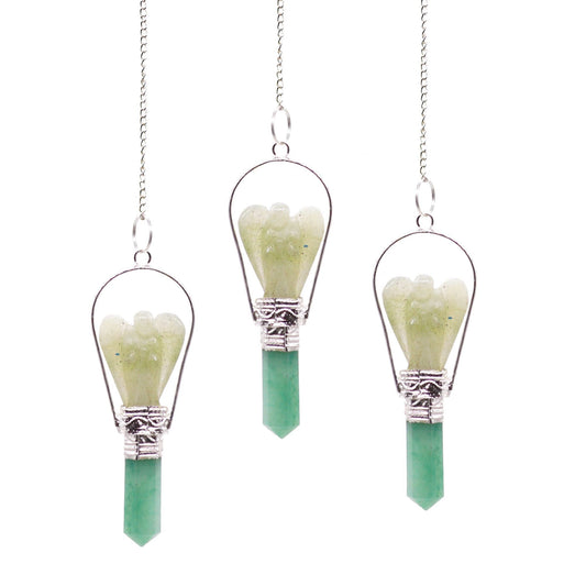 Pendule Ange en Aventurine Verte - Chance & Sérénité