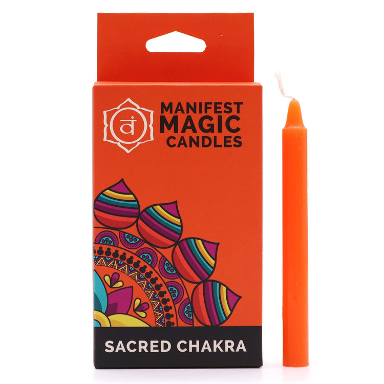 Bougies Rituelles Chakra Sacré — Orange — Lot de 12