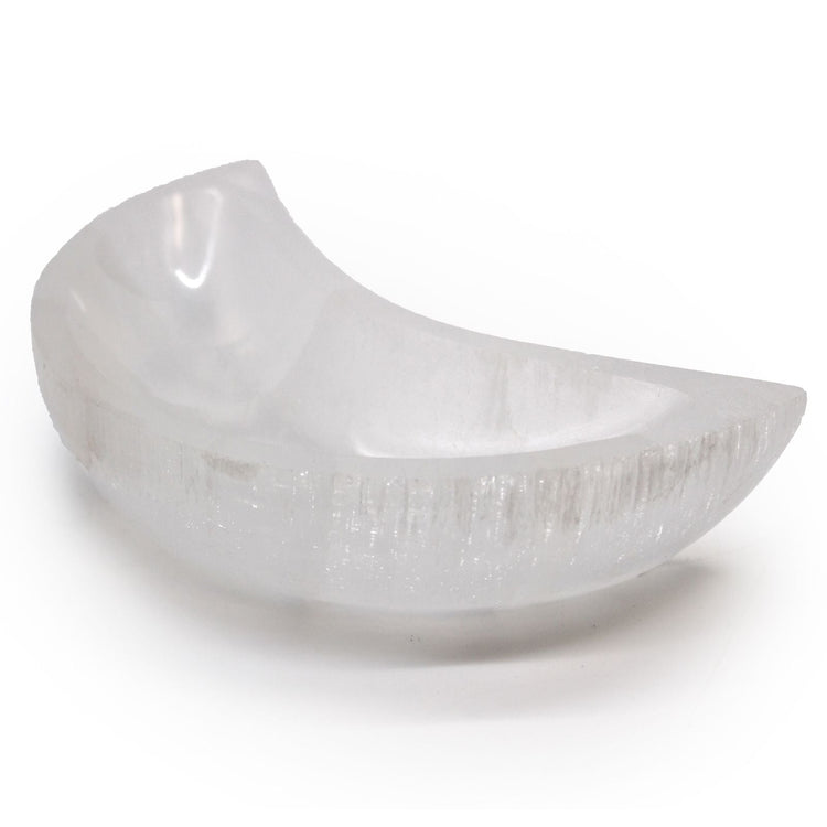 Coupe Sélénite Croissant de Lune 15cm - Purification & Lumière