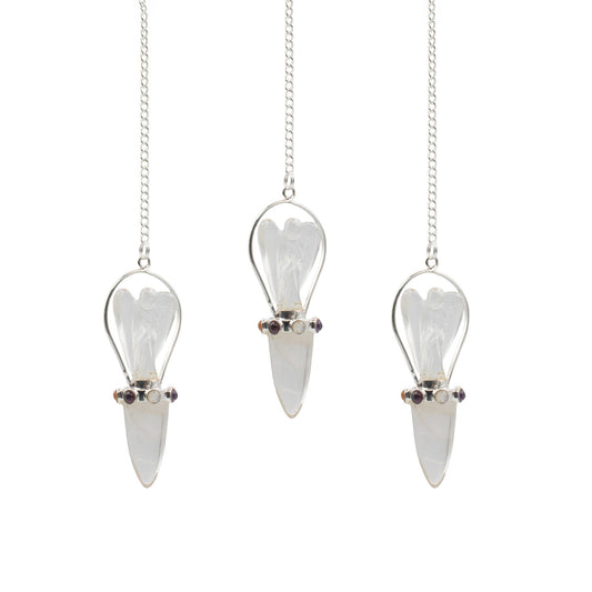 Pendule ange deux pièces en cristal de roche