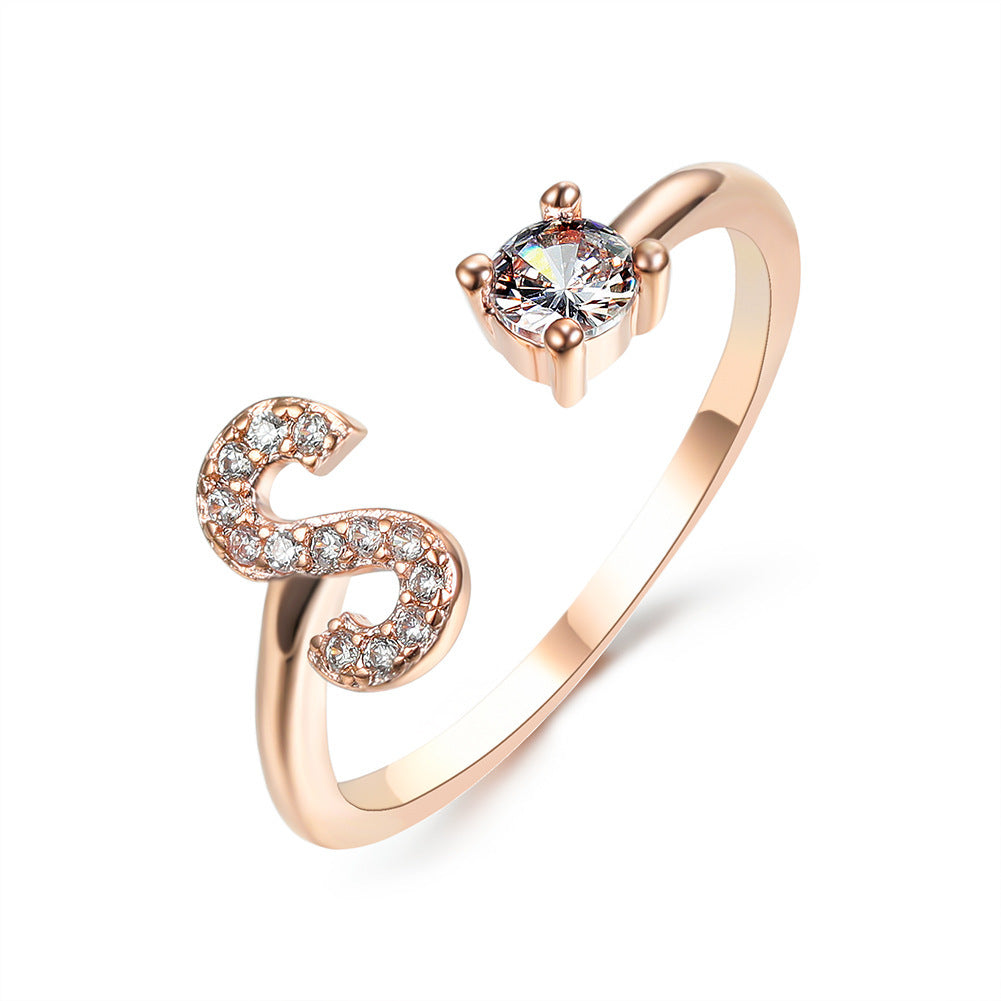 New Design Adjustable 26 Initial Letter Ring Fashion Jewelry For Women Simple Elegant Jewelry - Tatum Cristal
