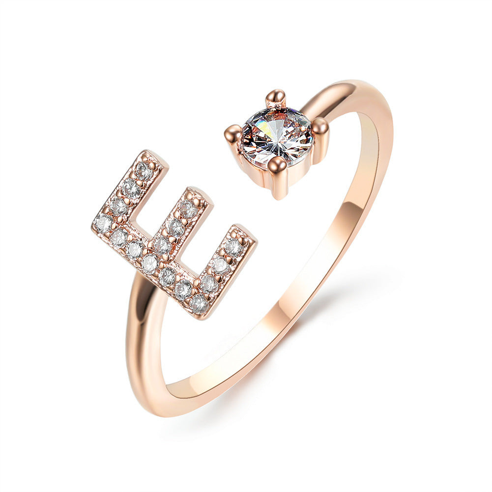 New Design Adjustable 26 Initial Letter Ring Fashion Jewelry For Women Simple Elegant Jewelry - Tatum Cristal