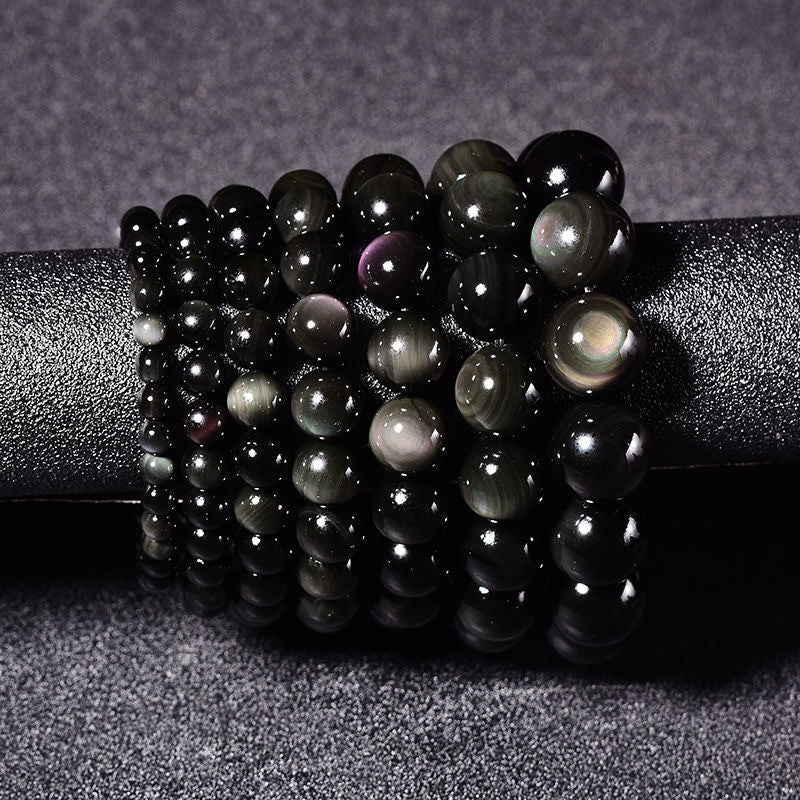 Bracelet en perles d'Obsidienne Œil Céleste  — Protection et Clarté - Tatum Cristal