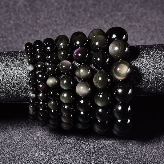 Bracelet en perles d'Obsidienne Œil Céleste  — Protection et Clarté - Tatum Cristal