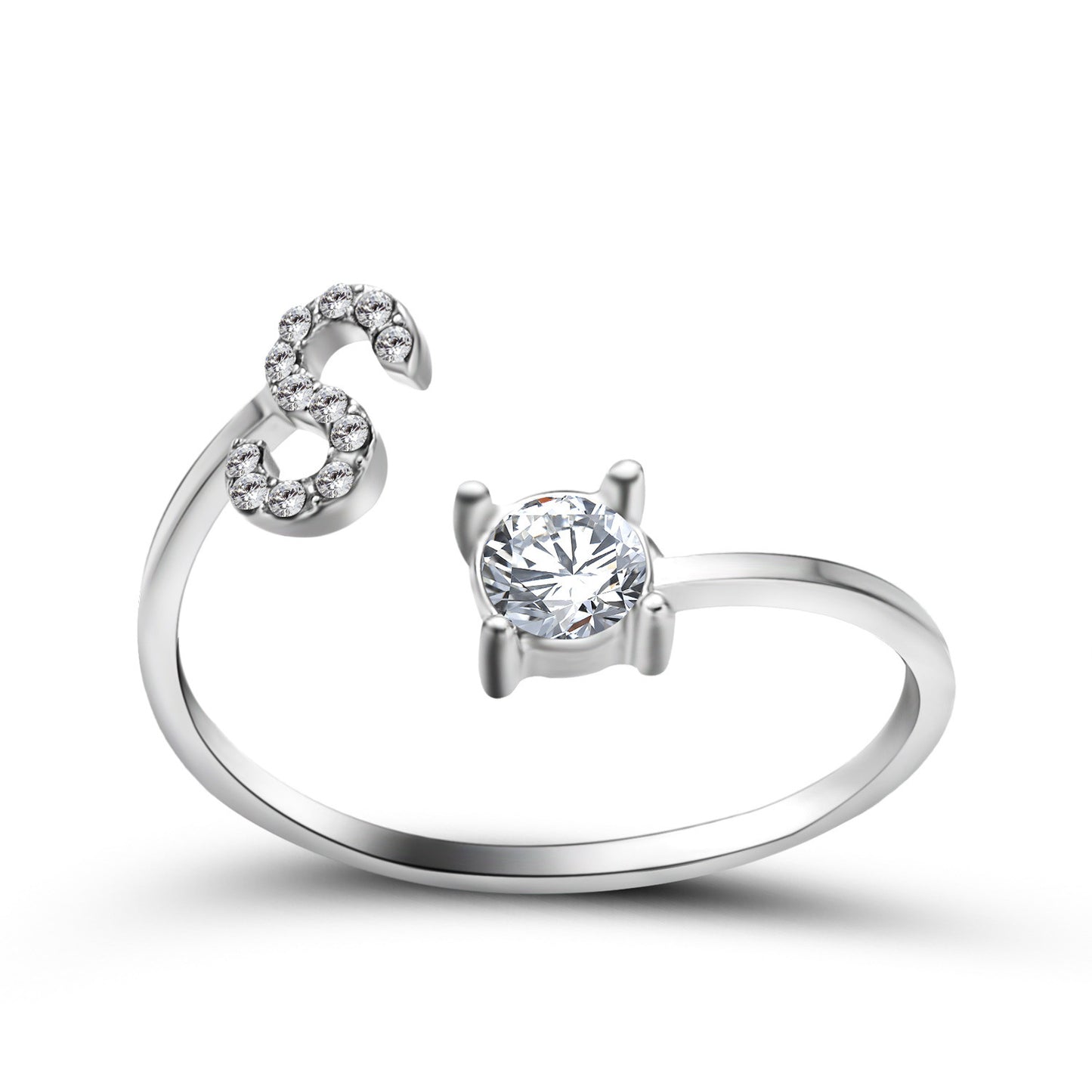 New Design Adjustable 26 Initial Letter Ring Fashion Jewelry For Women Simple Elegant Jewelry - Tatum Cristal