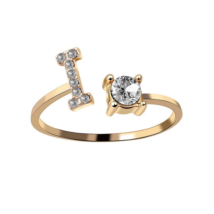 New Design Adjustable 26 Initial Letter Ring Fashion Jewelry For Women Simple Elegant Jewelry - Tatum Cristal