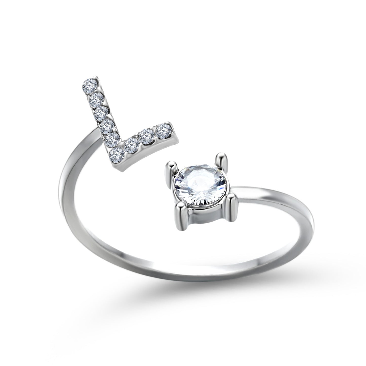 New Design Adjustable 26 Initial Letter Ring Fashion Jewelry For Women Simple Elegant Jewelry - Tatum Cristal