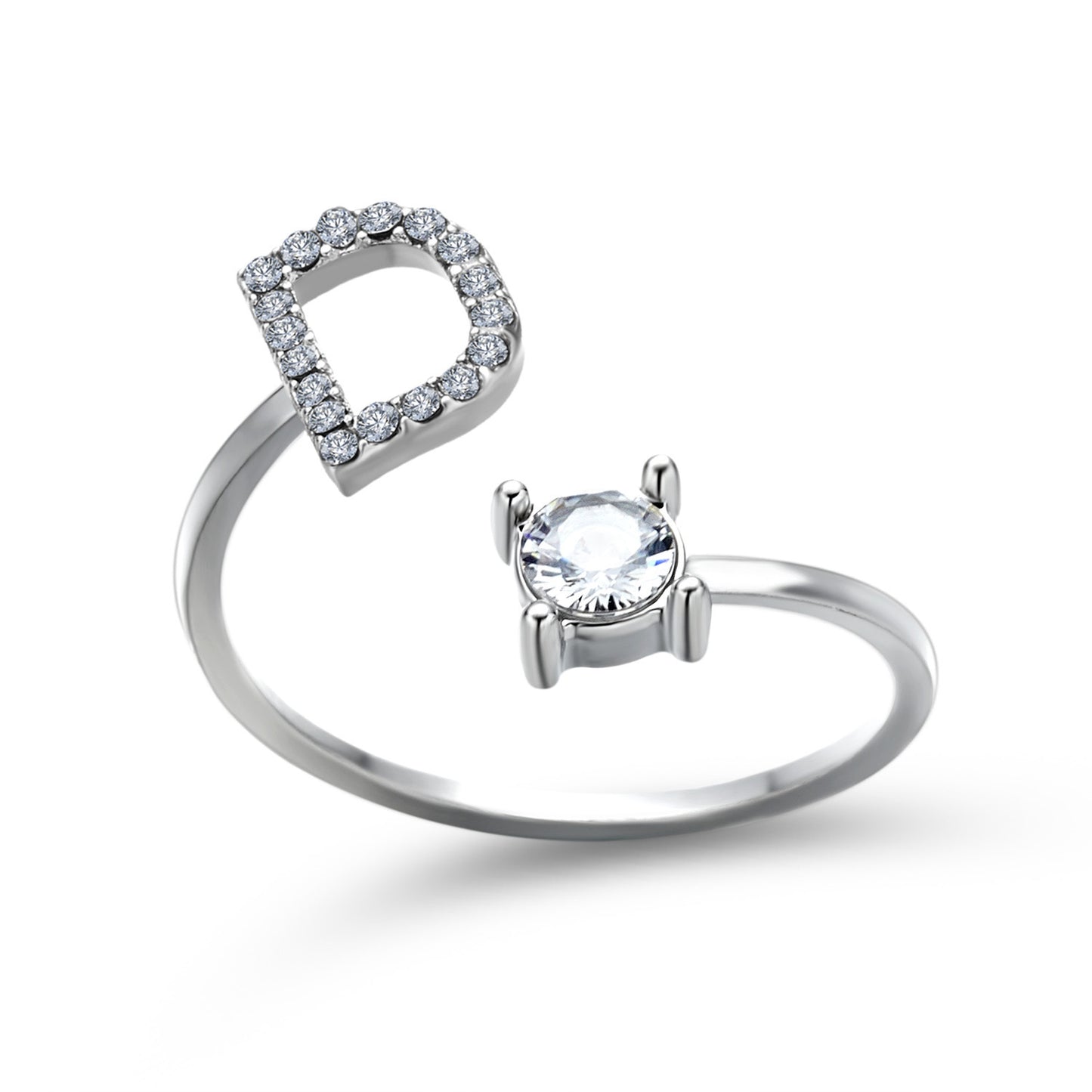 New Design Adjustable 26 Initial Letter Ring Fashion Jewelry For Women Simple Elegant Jewelry - Tatum Cristal