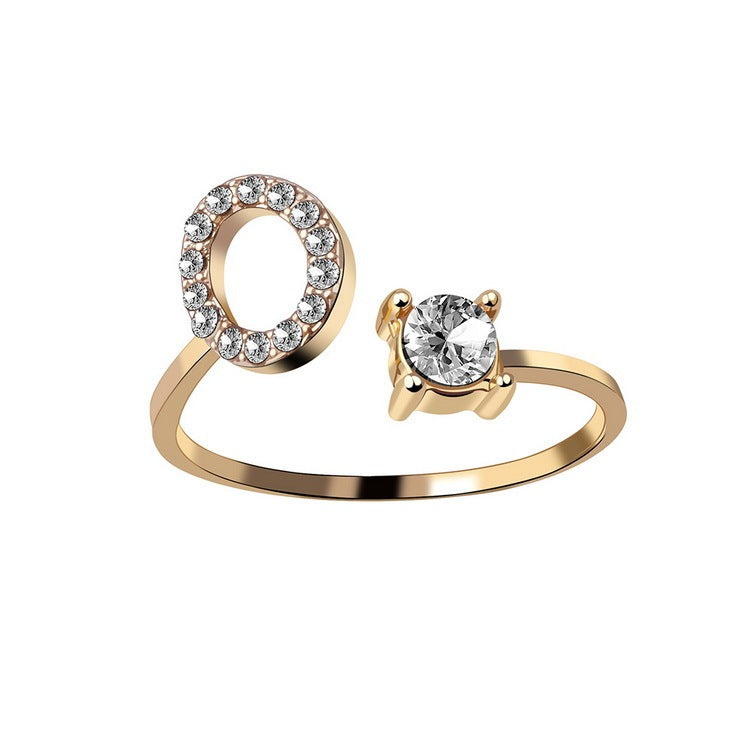 New Design Adjustable 26 Initial Letter Ring Fashion Jewelry For Women Simple Elegant Jewelry - Tatum Cristal