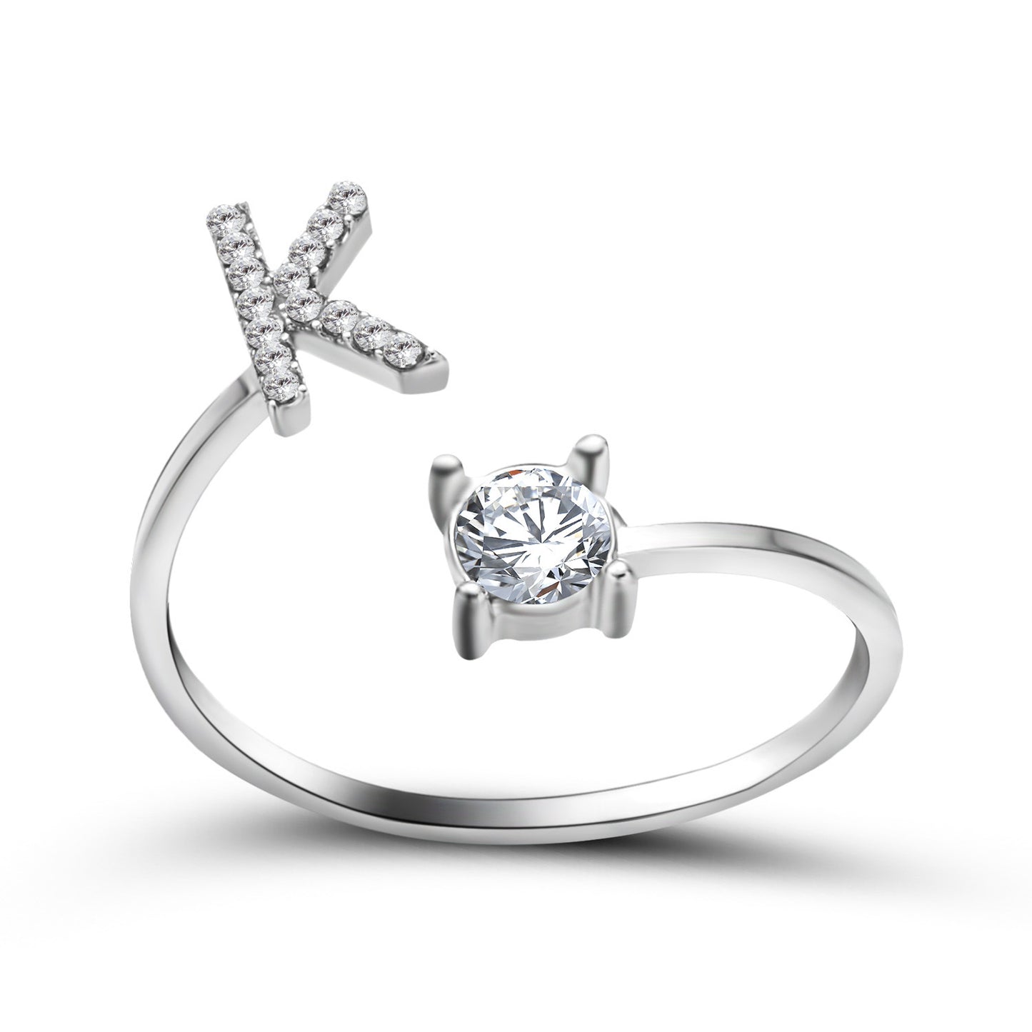 New Design Adjustable 26 Initial Letter Ring Fashion Jewelry For Women Simple Elegant Jewelry - Tatum Cristal
