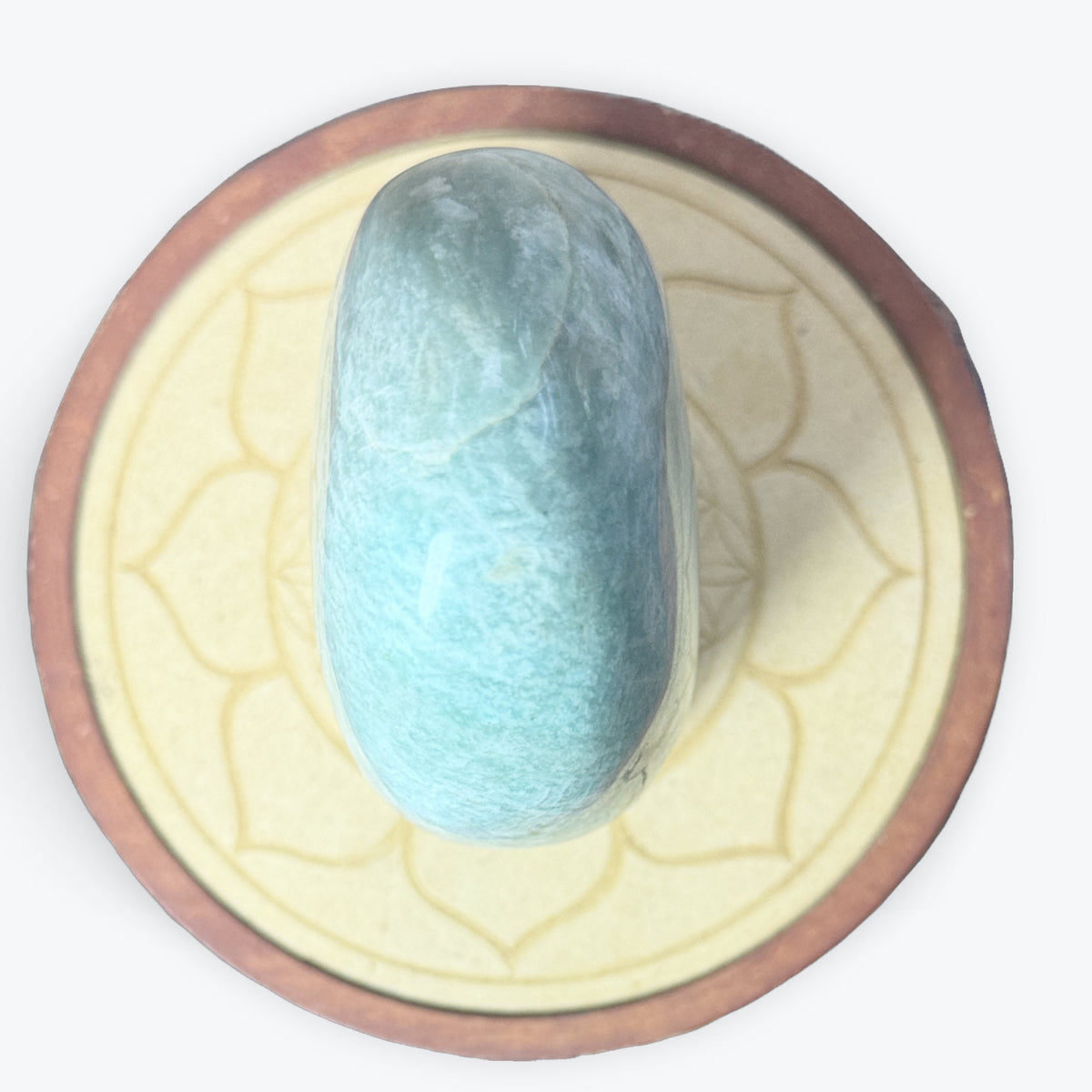 870gr - Amazonite pierre naturelle en forme de Menhir - 13x8cm