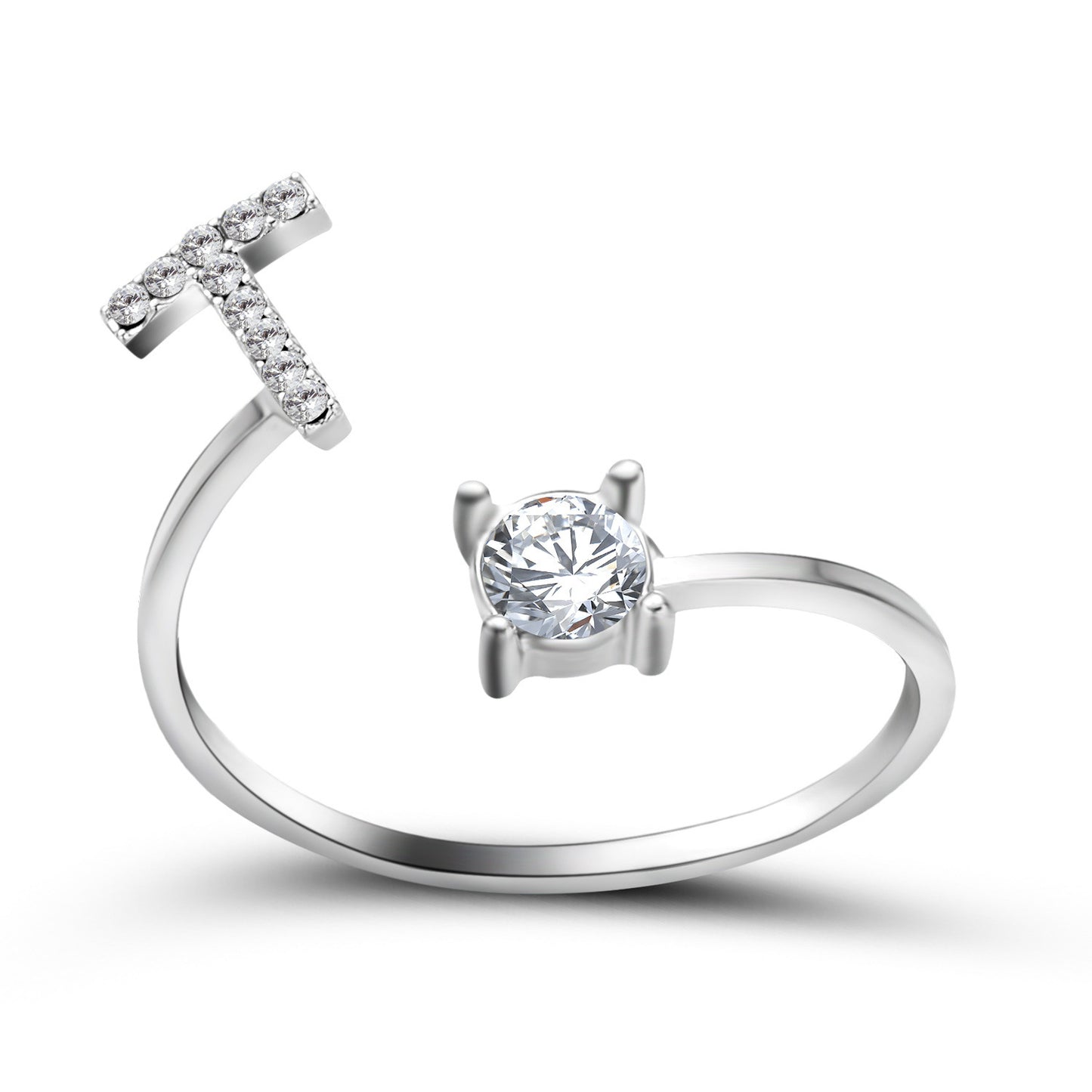 New Design Adjustable 26 Initial Letter Ring Fashion Jewelry For Women Simple Elegant Jewelry - Tatum Cristal