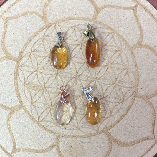 Pendentif en Citrine Ovale - 2x1cm