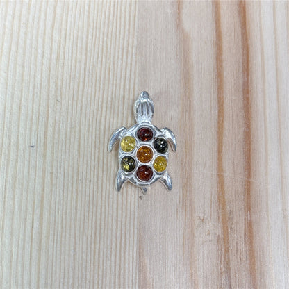 Pendentif Ambre Tortue - Argent 925