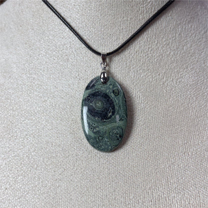 Pendentif Jaspe Kambaba - Bélière Acier Inoxydable