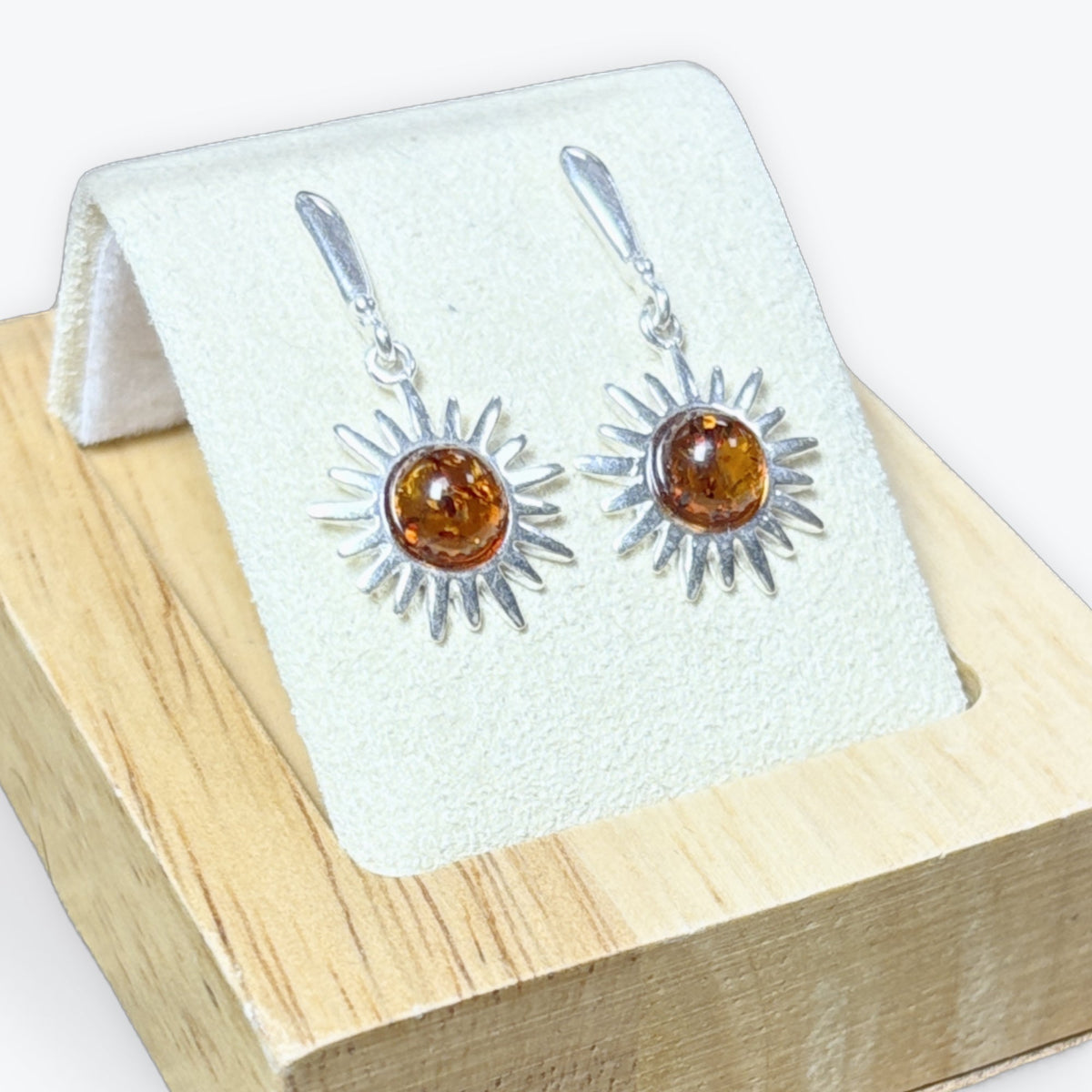 Boucle d'oreilles soleil pendante - Argent 925