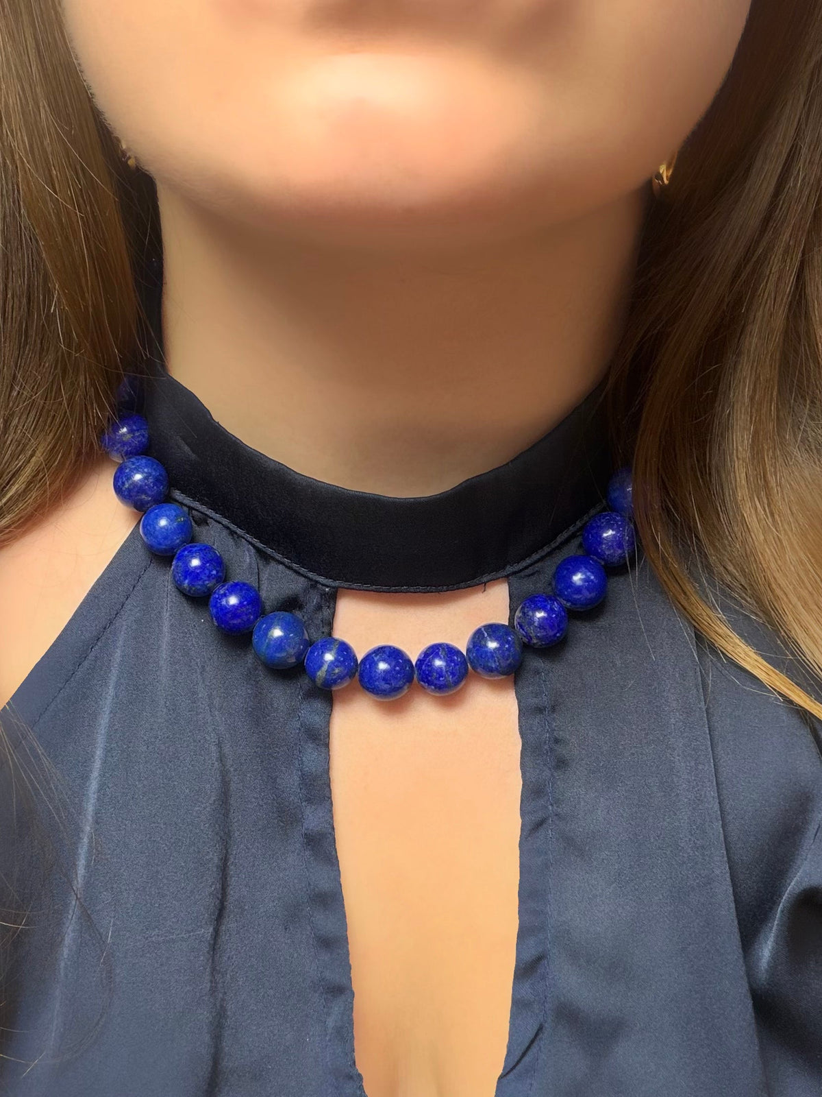 Collier Lapis Lazuli 12mm qualité extra