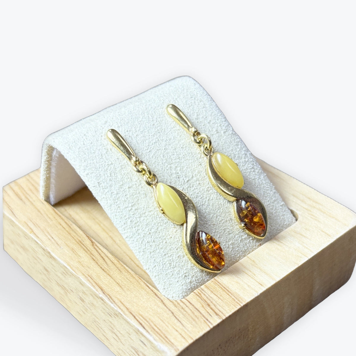 Boucle d'oreilles Ambre  - Vermeil Argent 925