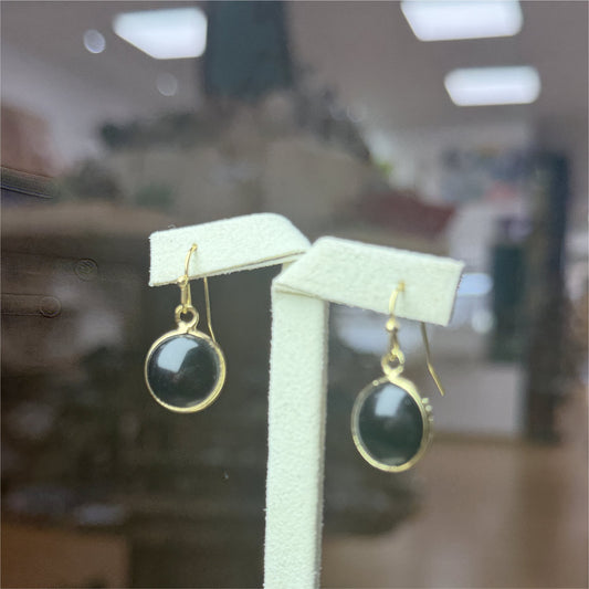 Belle boucles d'oreilles onyx En Forme De rond