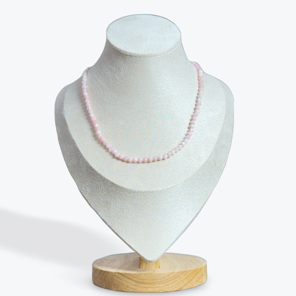Collier Opale rose facetté – photo 2