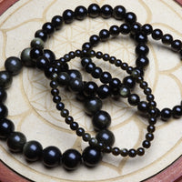 Bracelet Obsidienne Dorée