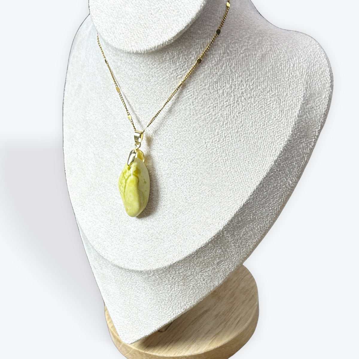 Serpentine jaune Pendentif Pierre roulée