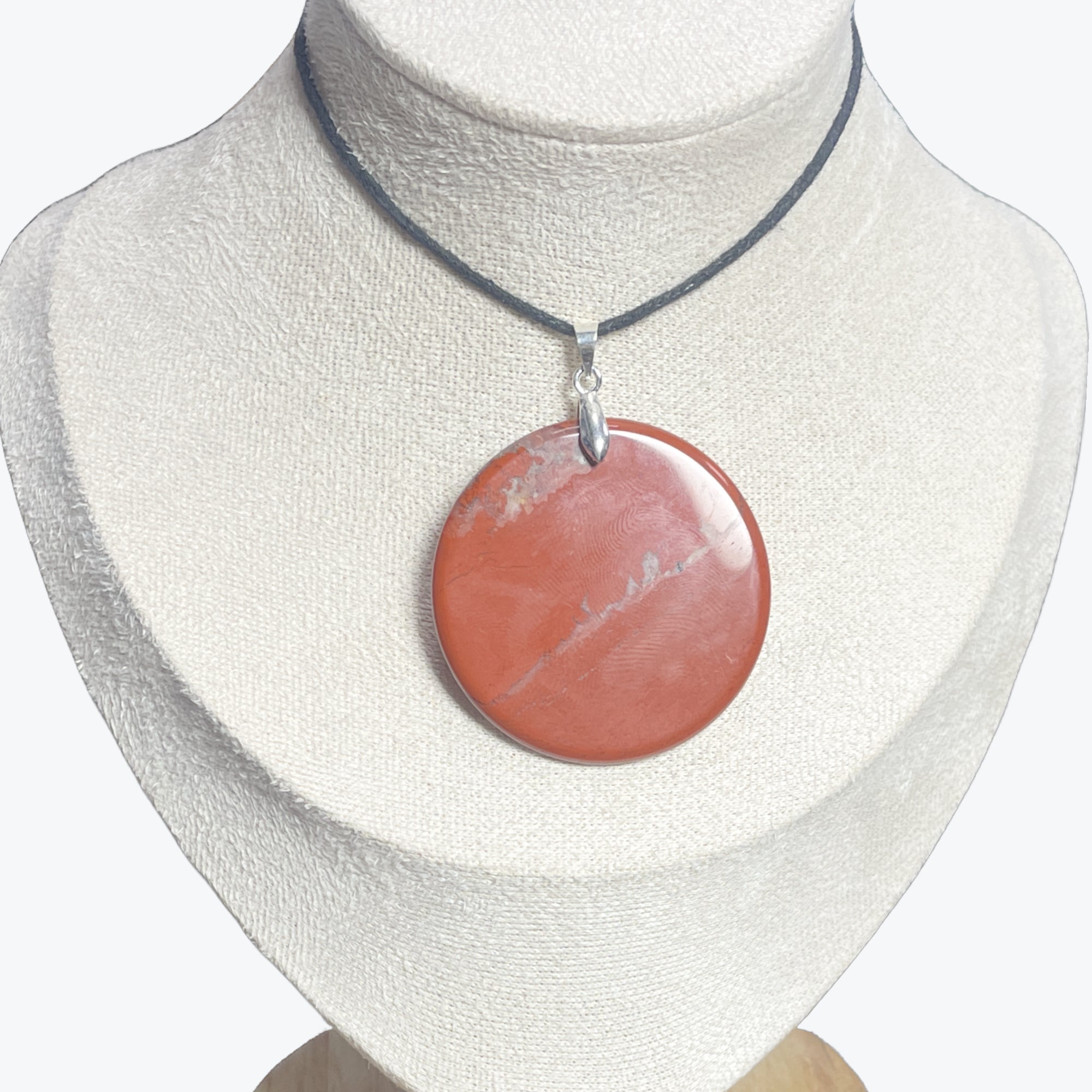 pendentif jaspe rouge cercle